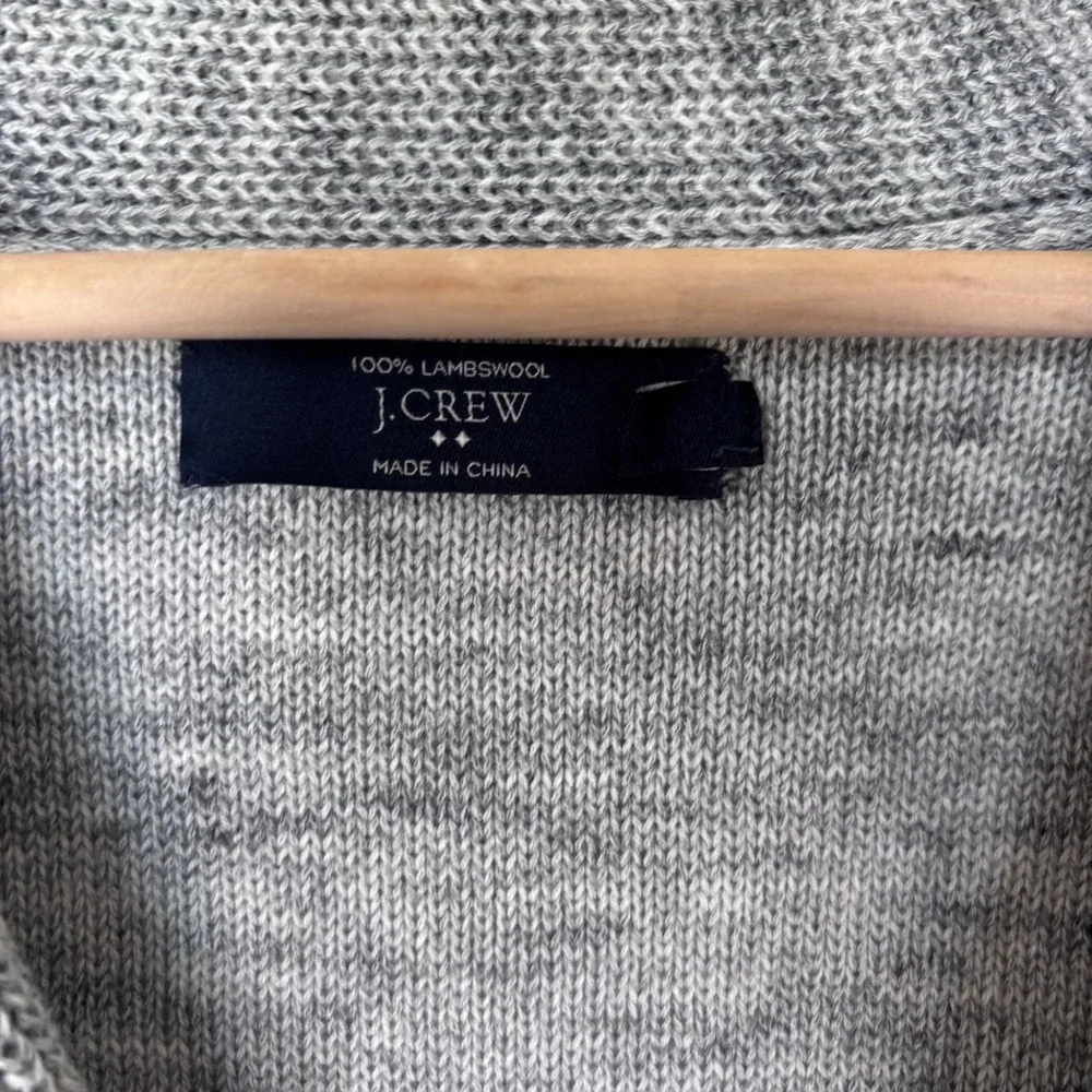 J Crew‎ 100% Lambswool Wool Knit Shawl Collar Cardigan Sweater Natural Medium